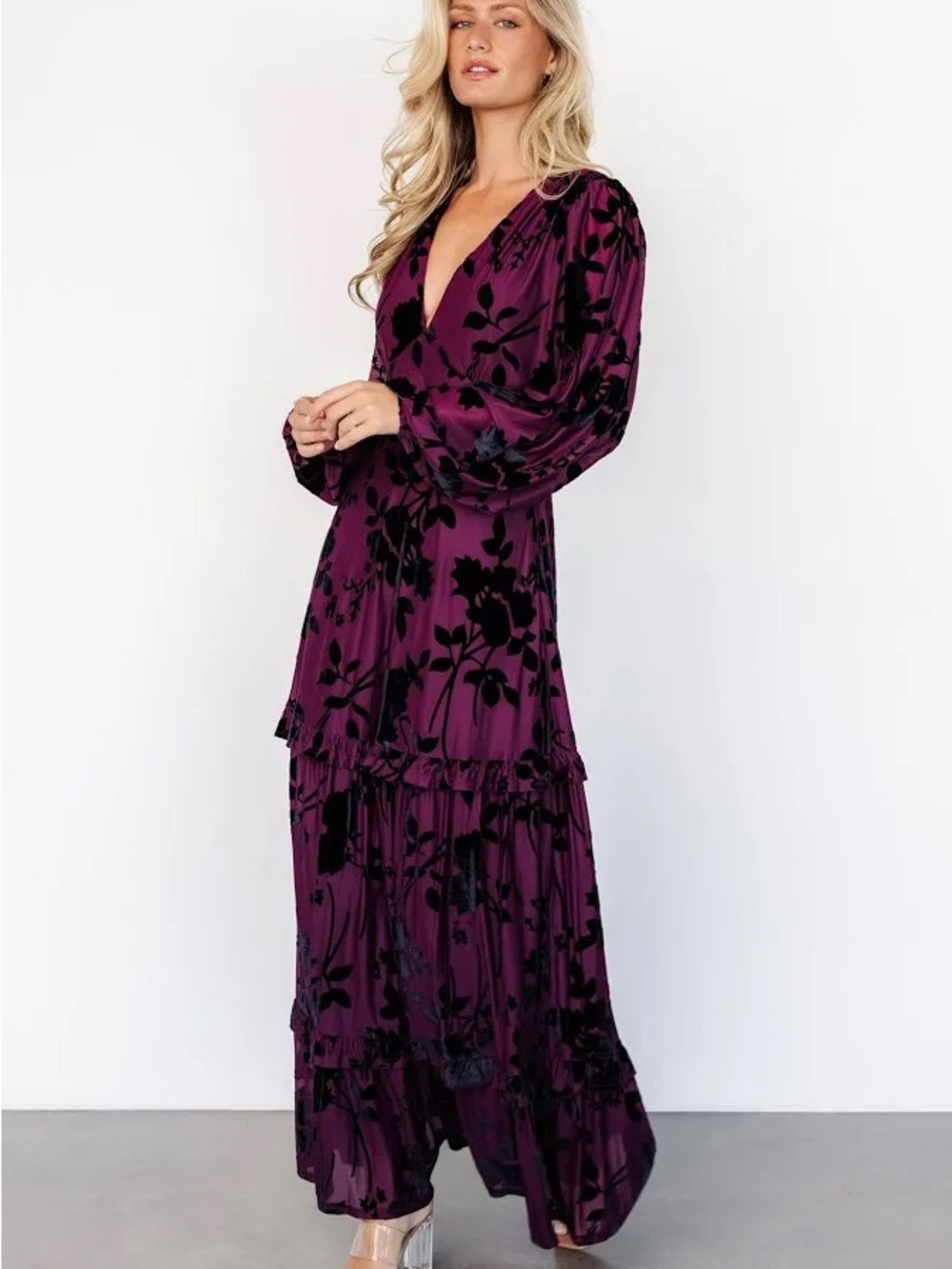 Baltic Born Liana Velvet Embossed Maxi Dress - XL